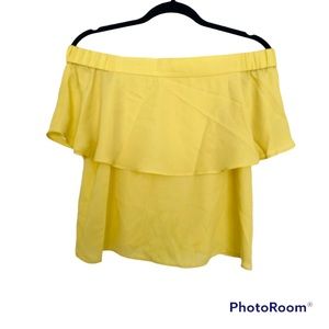 Forever 21 Yellow Ruffle Offshoulder Spring Summer Gift sister mother friend